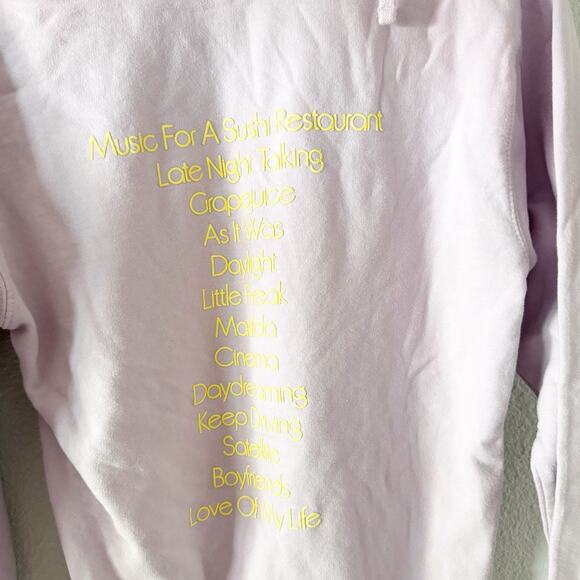 Harry Styles Love on Tour Harry's House Setlist Lavender Hooded Sweatshirt - Picture 3 of 6